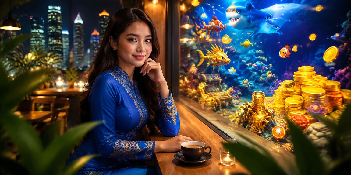 Pemain menangkap ikan secara maya dalam permainan hiburan di ma63
